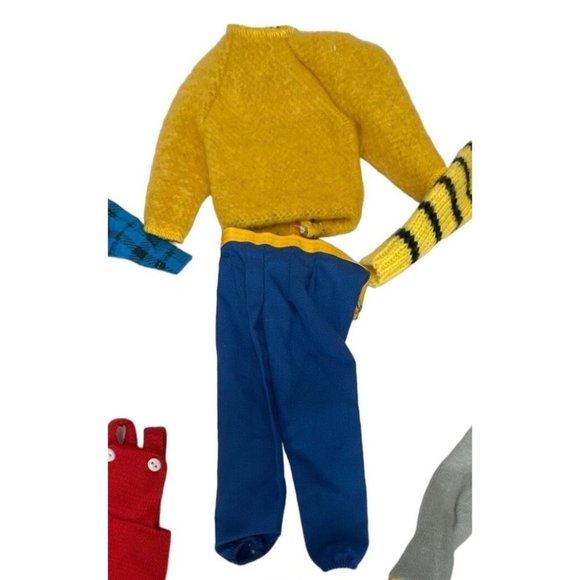 Vintage Doll Clothes Barbie size Long Sleeve Shirts Pants Skirt Overalls Winter - Picture 5 of 7